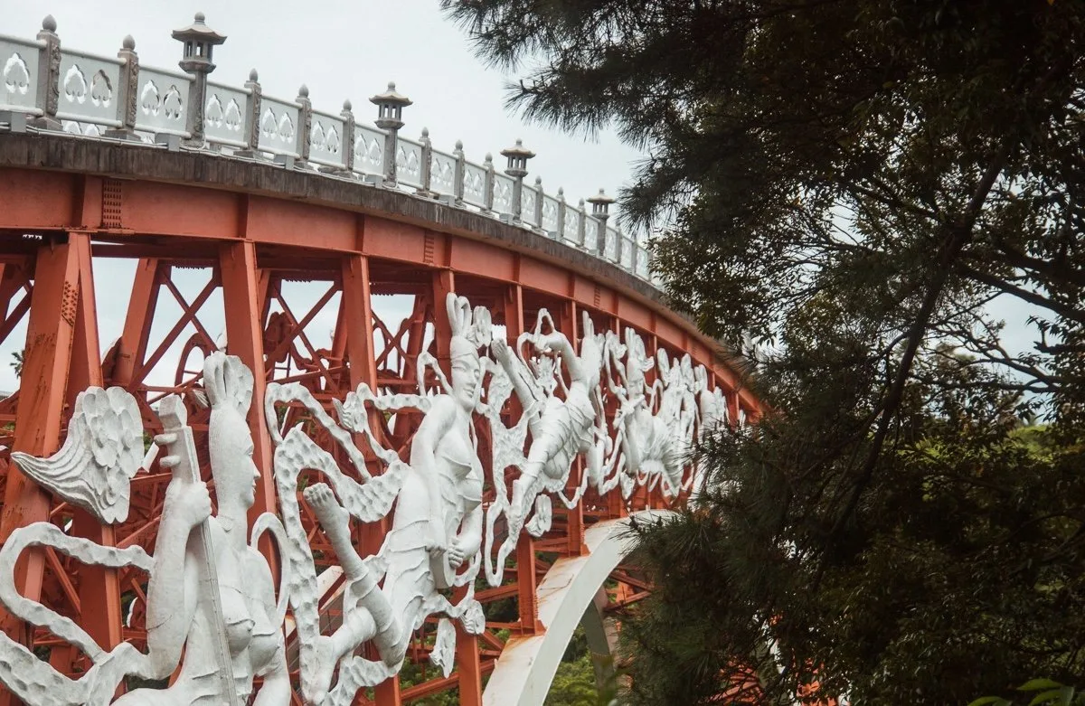 Jeju Itinerary Bridge at Cheonjeyeon Falls on Jeju Island