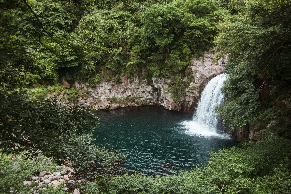 Cheonjeyeon Falls on Jeju Island