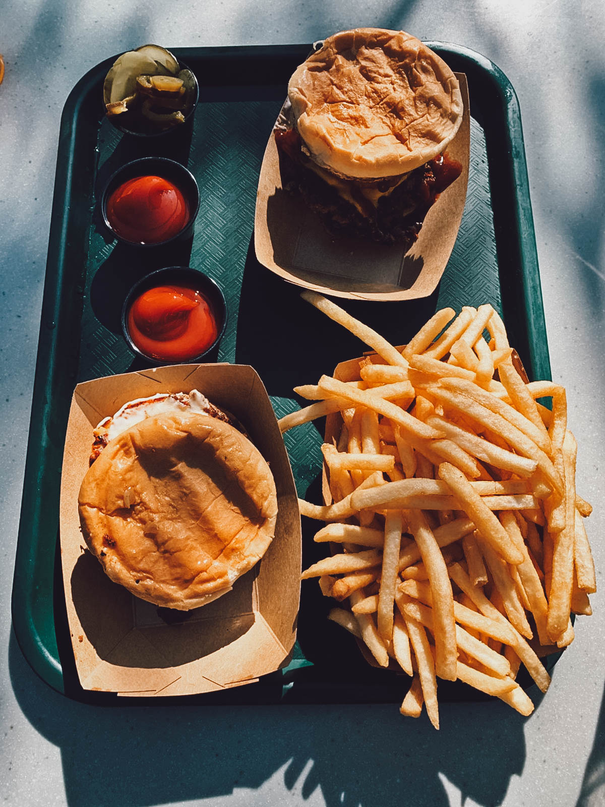 Flat top burgers and fries