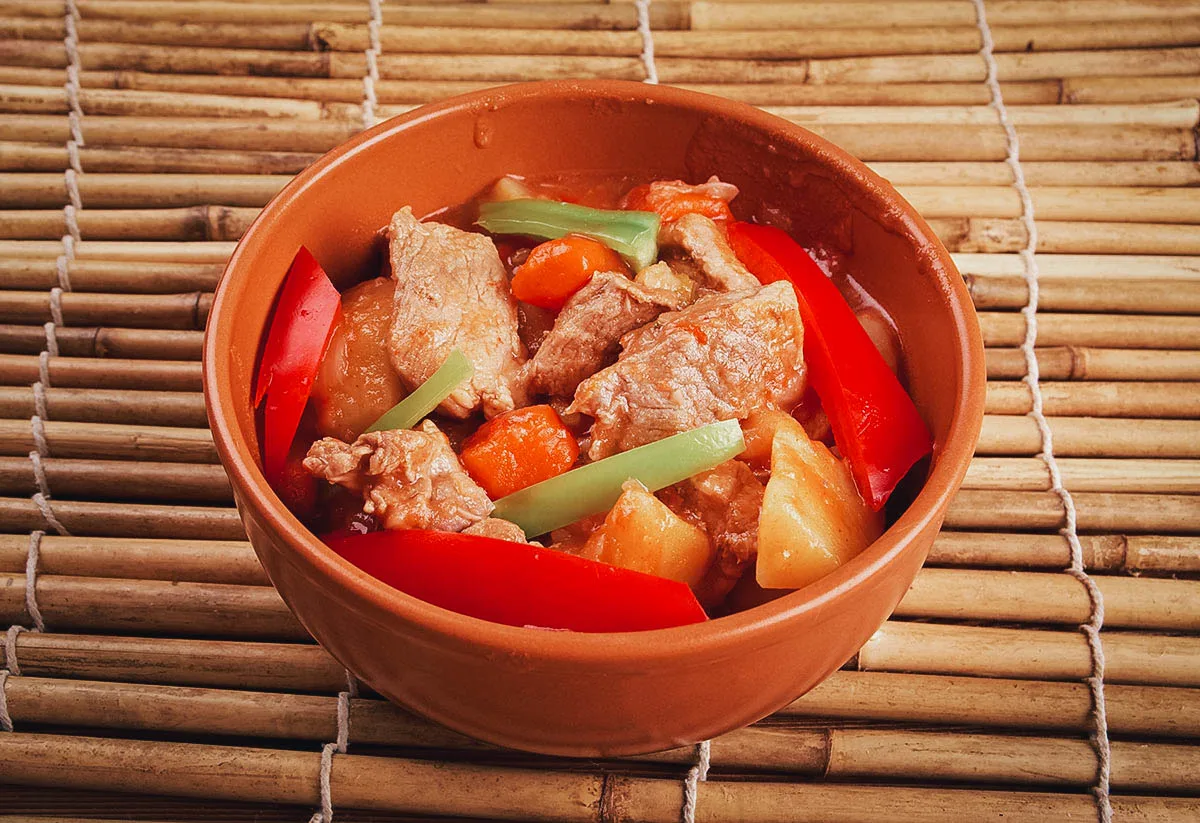 Filipino Food Guide Kaldereta in tomato sauce, one of the most popular dishes in the Philippines