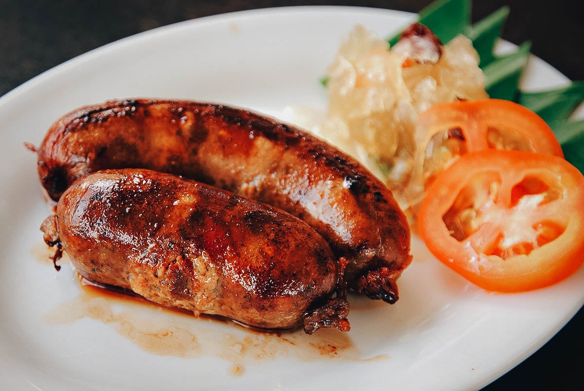 Longganisa, one of the most common Filipino dishes paired with garlic rice