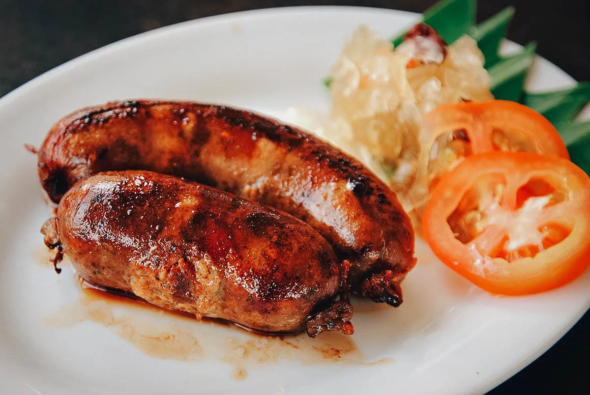 Filipino Food Guide Longganisa, one of the most common Filipino dishes paired with garlic rice