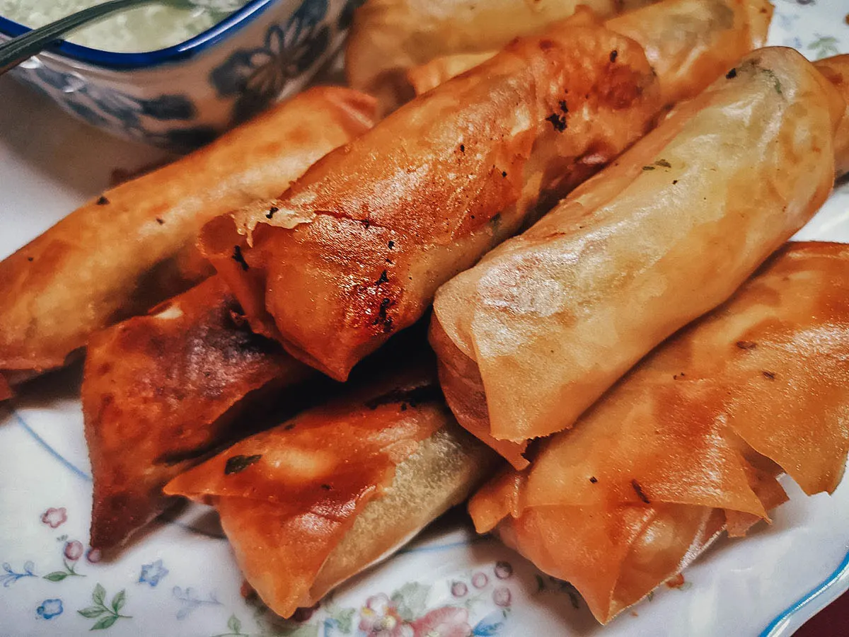 Lumpia, the famous Filipino version of a spring roll