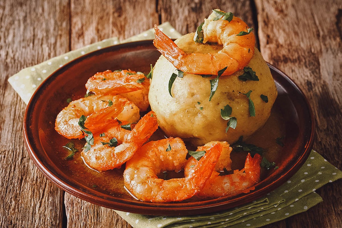 Mofongo, a popular Dominican dish made with mashed plantains