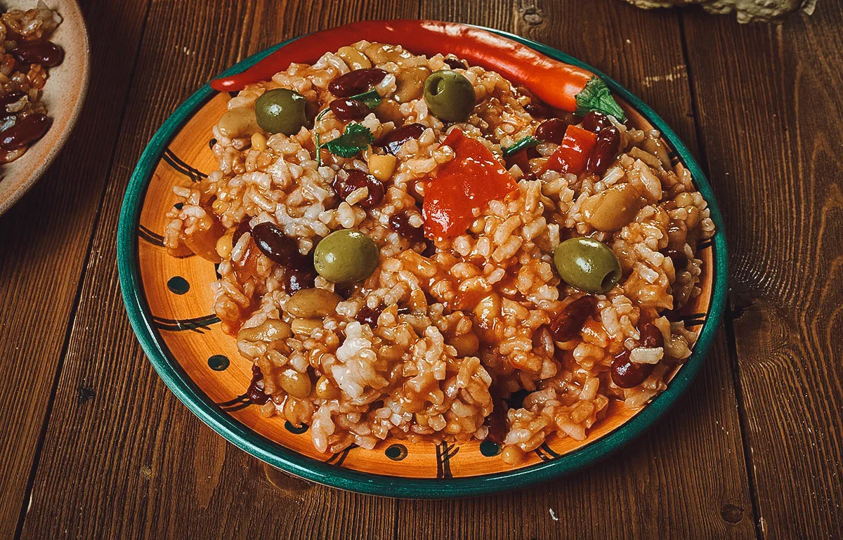 Moro, a popular Dominican dish of rice and beans