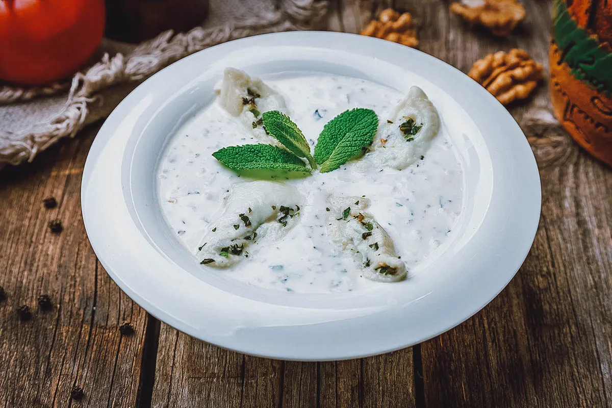 Georgian Food Gebzhalia, a traditional Georgian food made with softened cheese