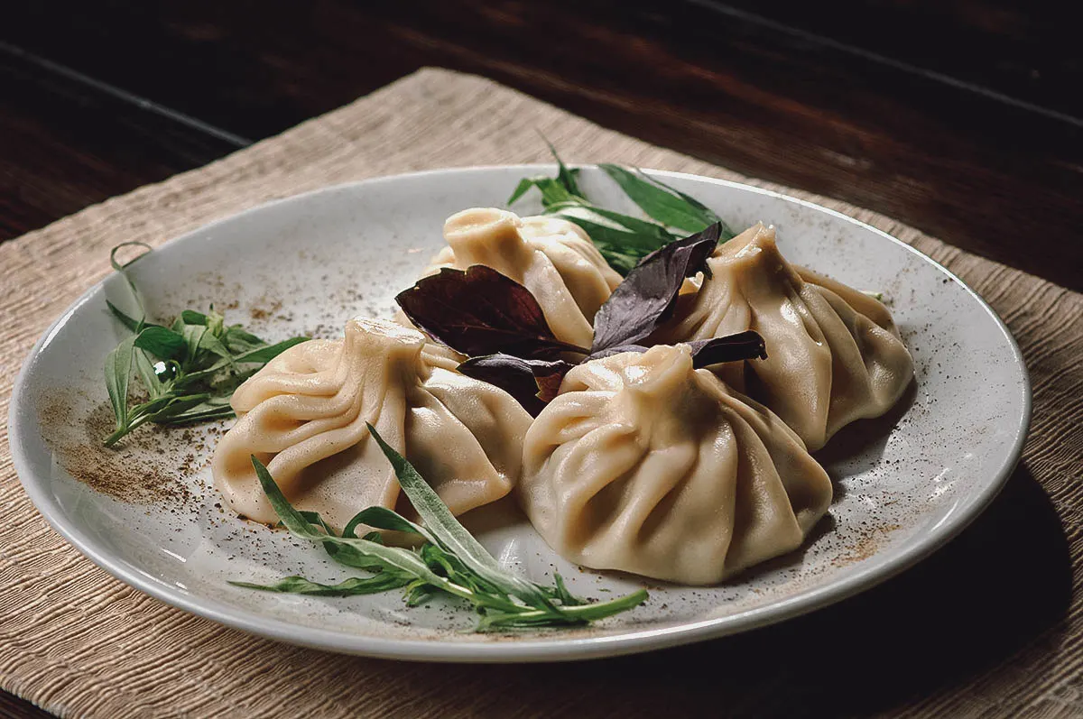 Georgian Food Khinkali, a Georgian comfort food and national dish