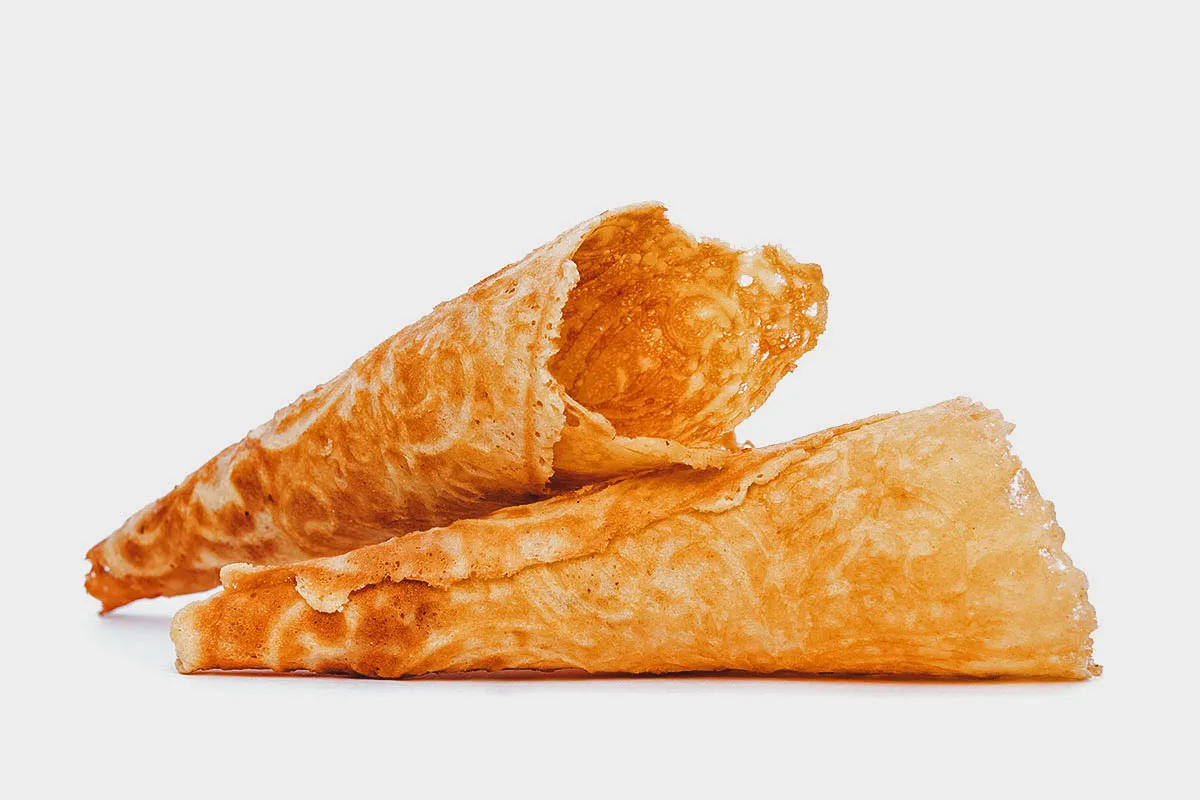 Krumkake or Norwegian waffle cookies