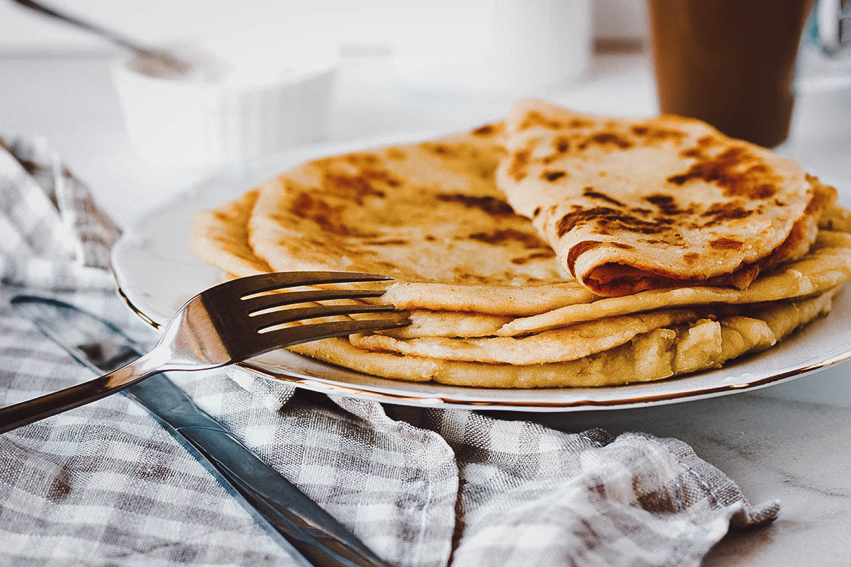 Stack of lefse or Norwegian flatbread