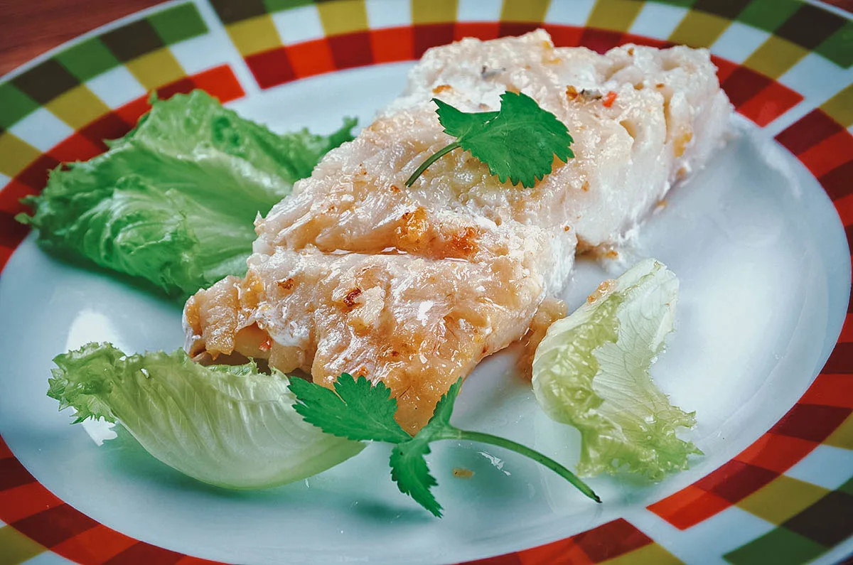 Lutefisk, a traditional food made with Norwegian stockfish pickled in lye