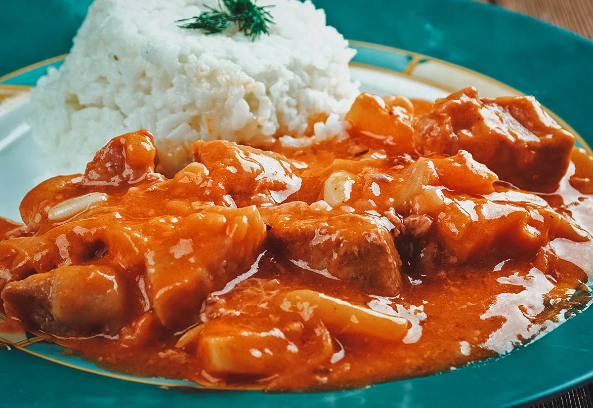 Peruvian Food Carapulcra, an ancient Peruvian pork stew originally made with llama or alpaca meat