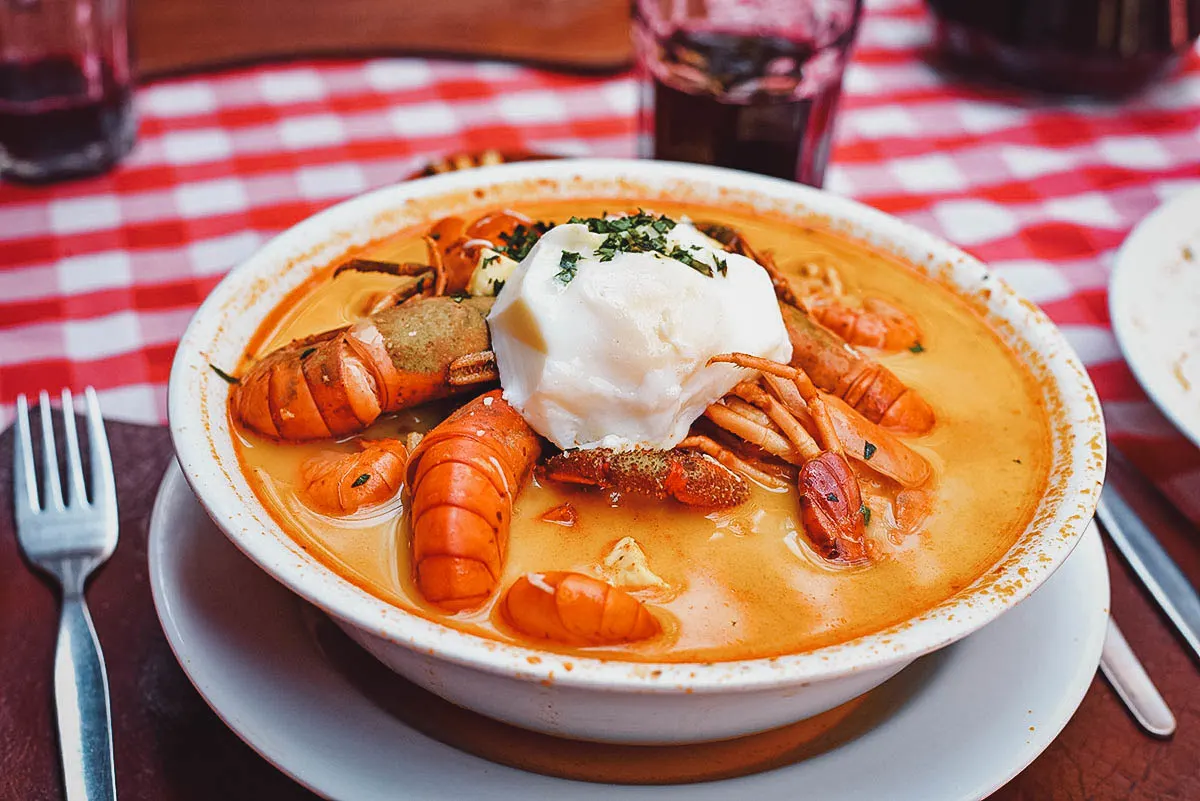 Chupa de camarones, a type of seafood soup popular in Peruvian cuisine