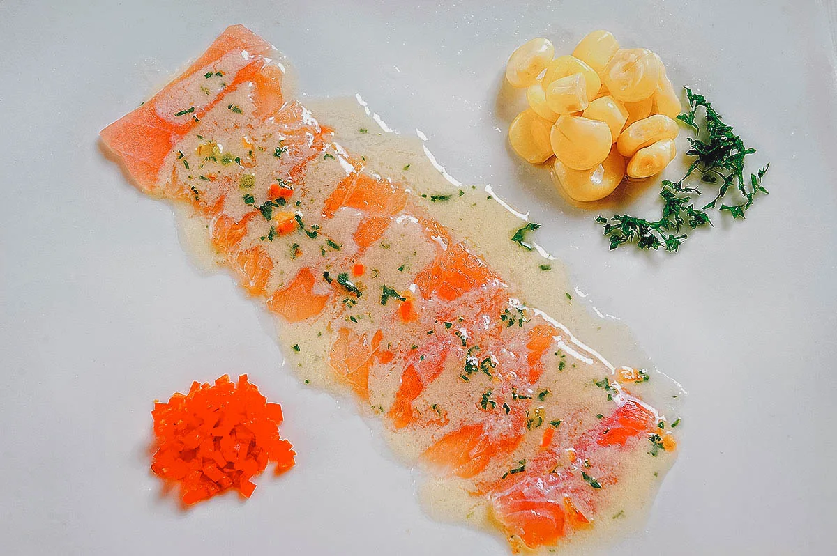 Peruvian Food Tiradito, a fusion dish similar to Peruvian ceviche