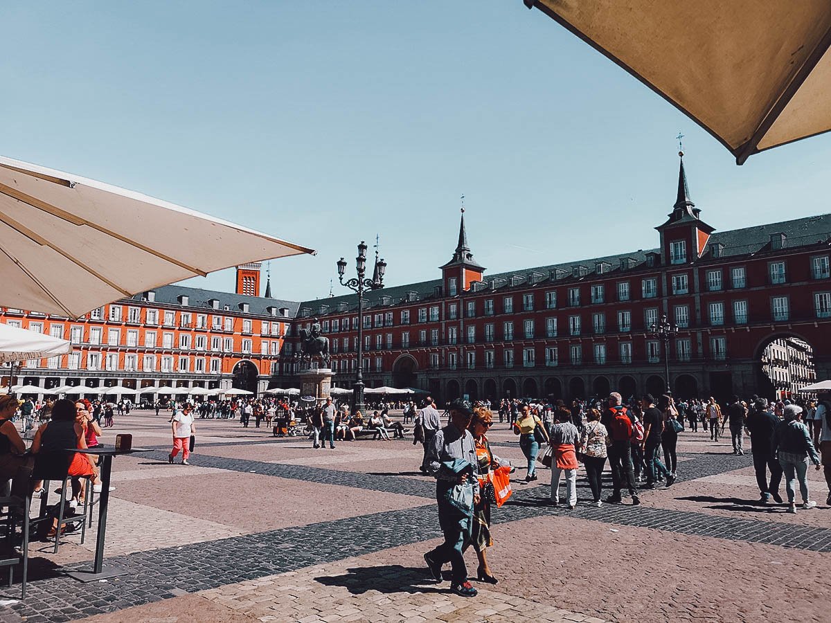 Madrid Travel Guide in Photos: Plaza Mayor, an iconic landmark in the city center of Madrid, Spain