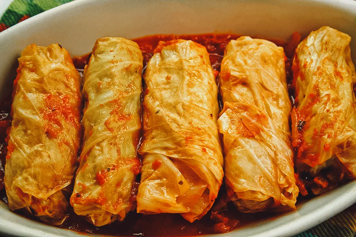 Golabki or Polish cabbage rolls