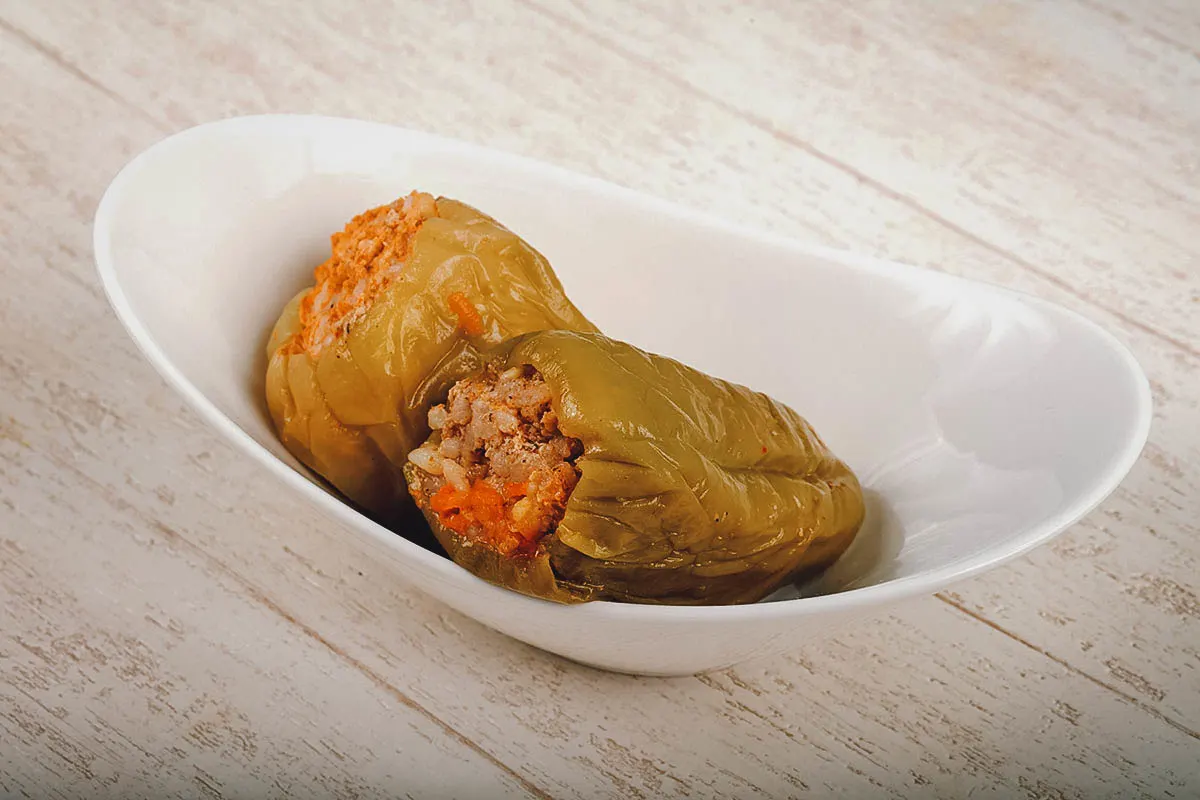 Pepper tolma, a popular Georgian stuffed pepper dish