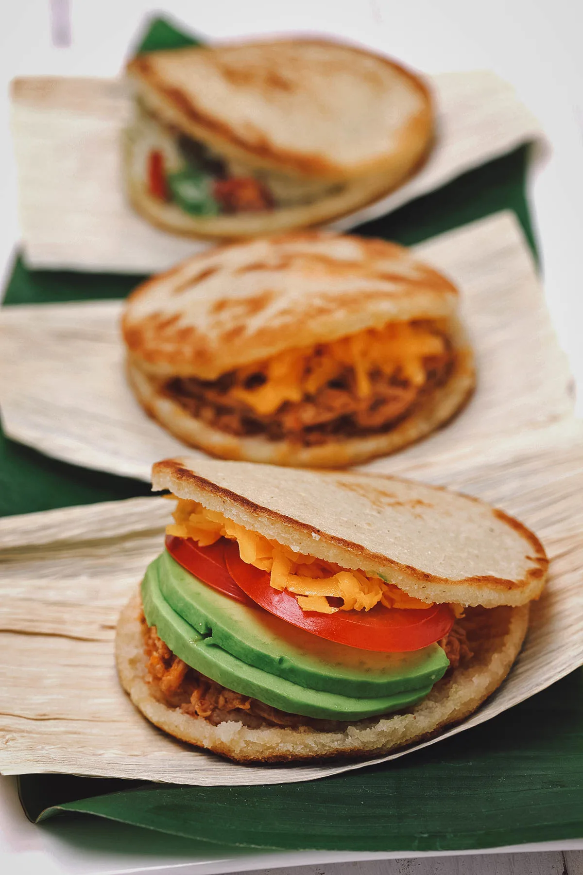 Venezuelan Food Arepas with fillings