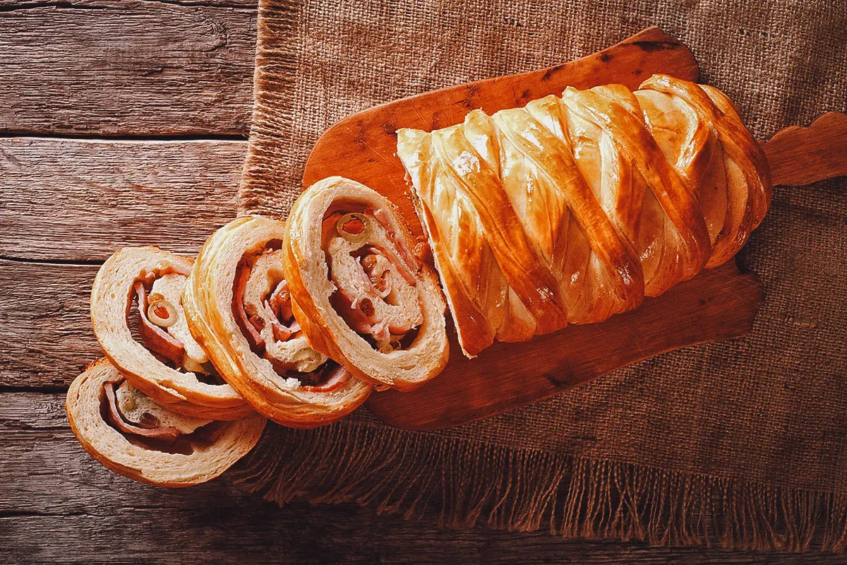 Venezuelan Food Sliced pan de Jamon