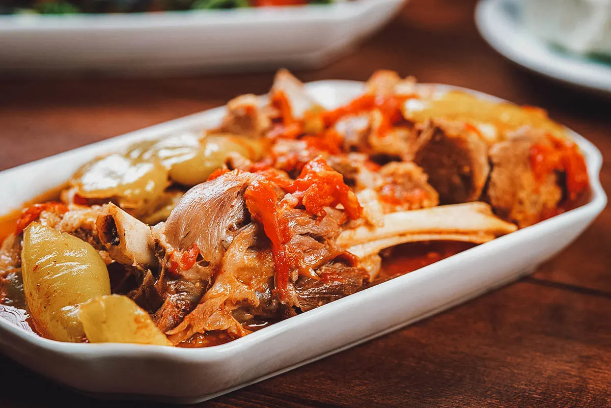 Armenian Food Platter of khashlama