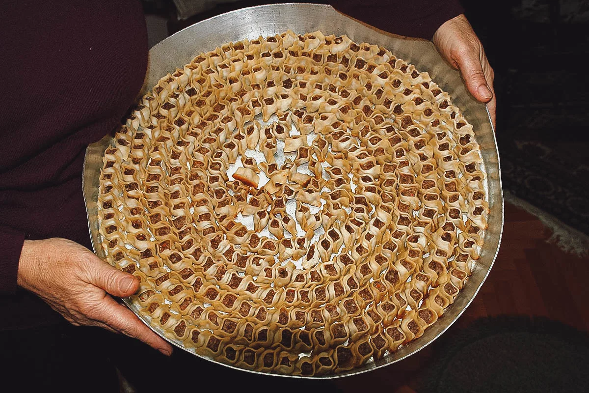 Armenian Food Tray full of manti