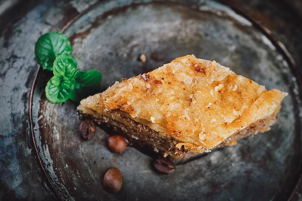Armenian Food Single serving of paklava