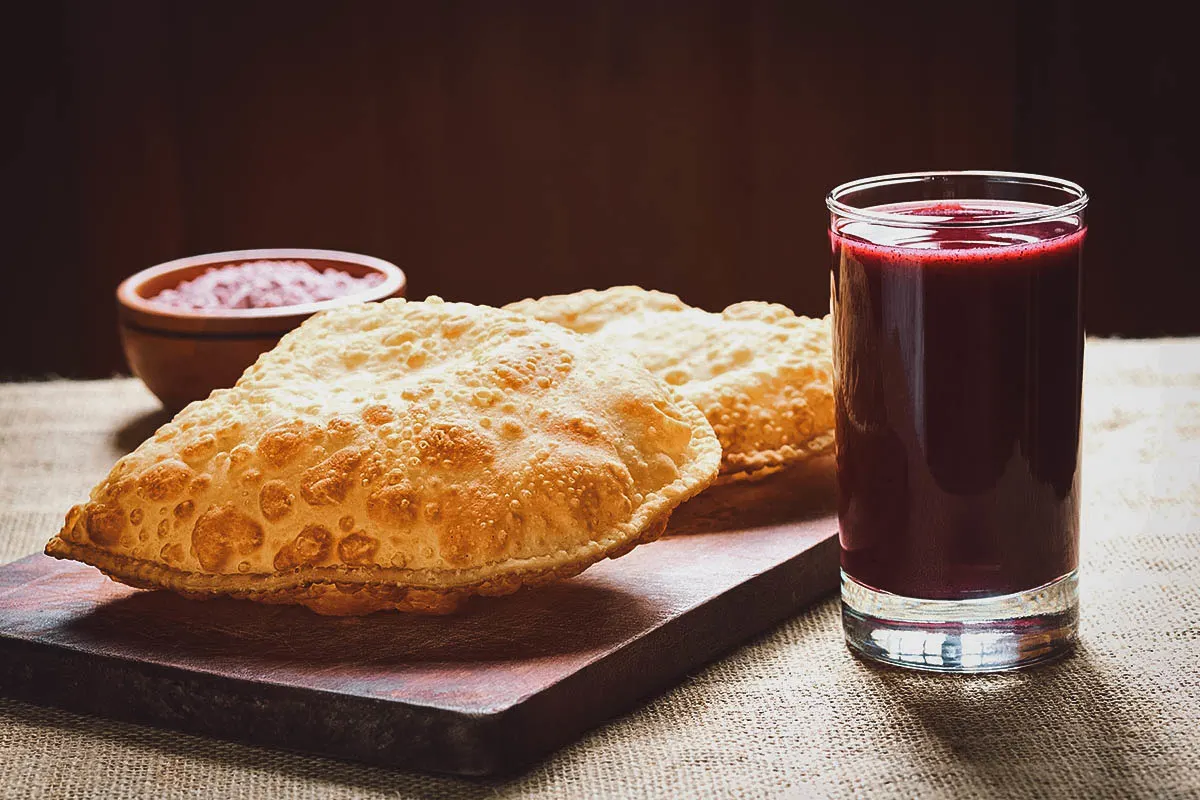 Bolivian Food Api Morado, a Bolivian drink made from purple corn