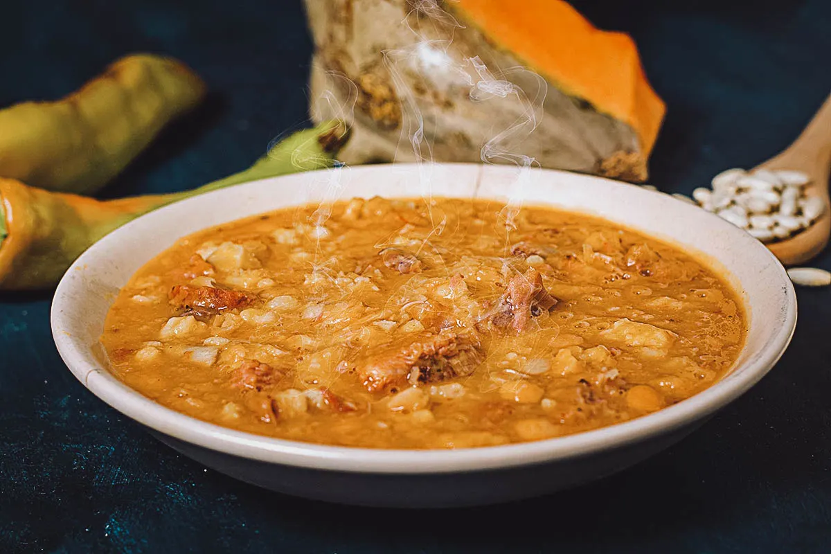 Locro, a hearty Bolivian squash stew