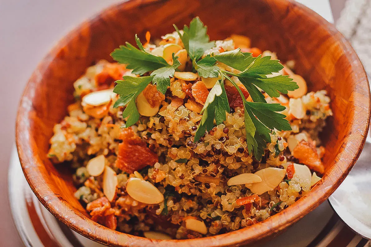 Quinoa salad, a Bolivian dietary staple