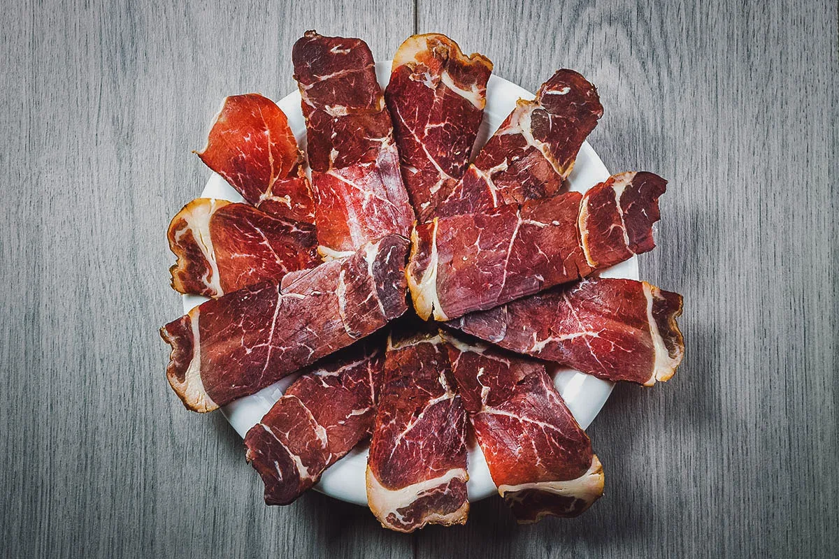 Bosnian Food Slices of suho meso