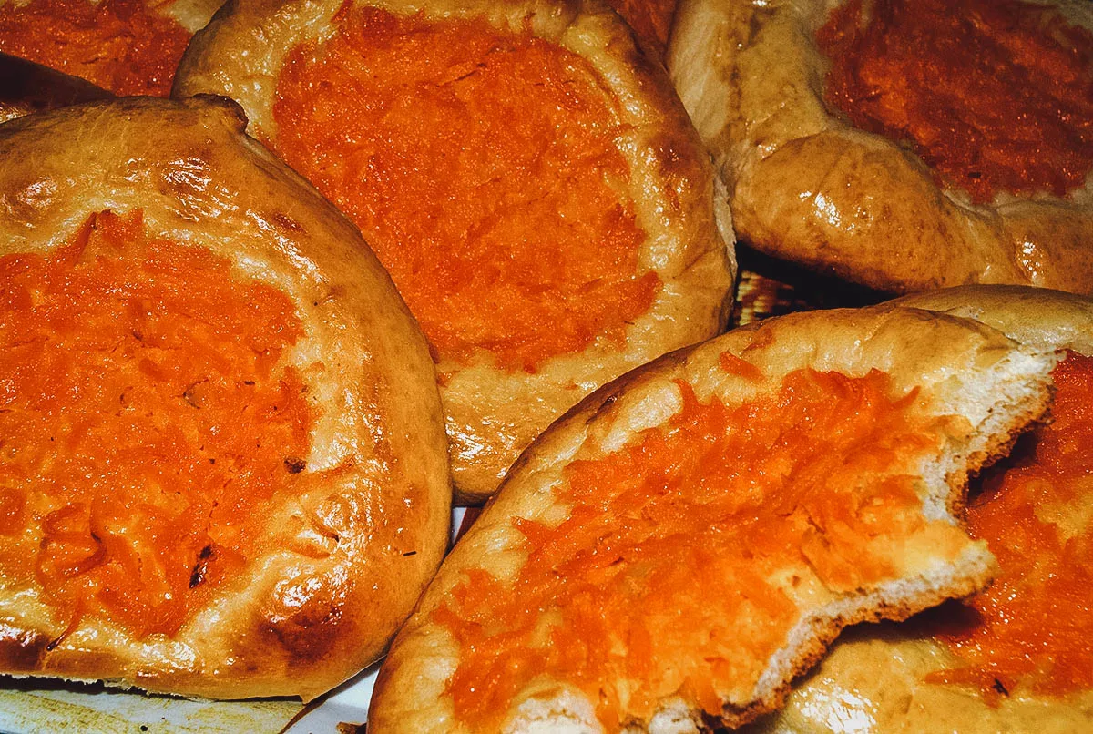Bunch of pirukas, an Estonian pastry made with carrots