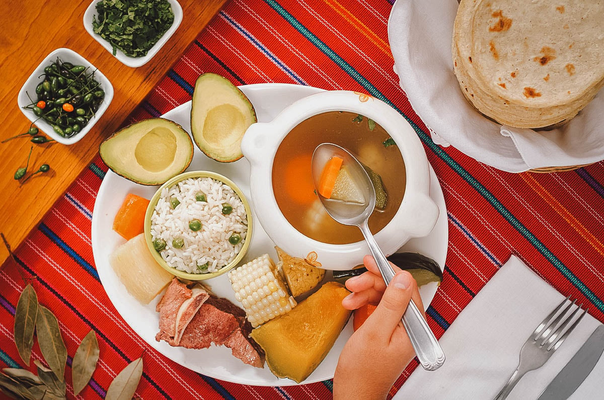 Caldo de res, a popular Guatemalan beef soup