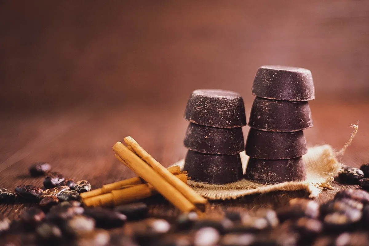 Chocolate with cocoa beans in Guatemala