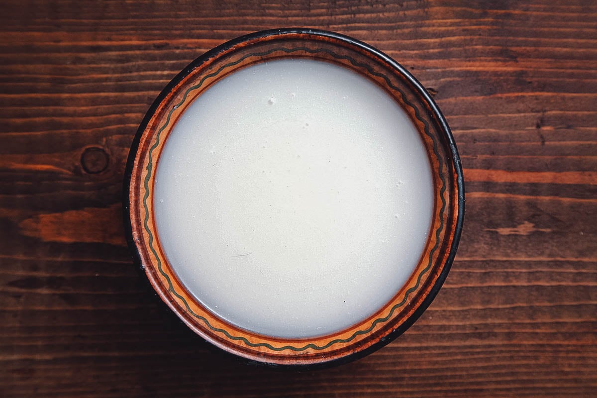 Cup of airag, Mongolian fermented mare's milk
