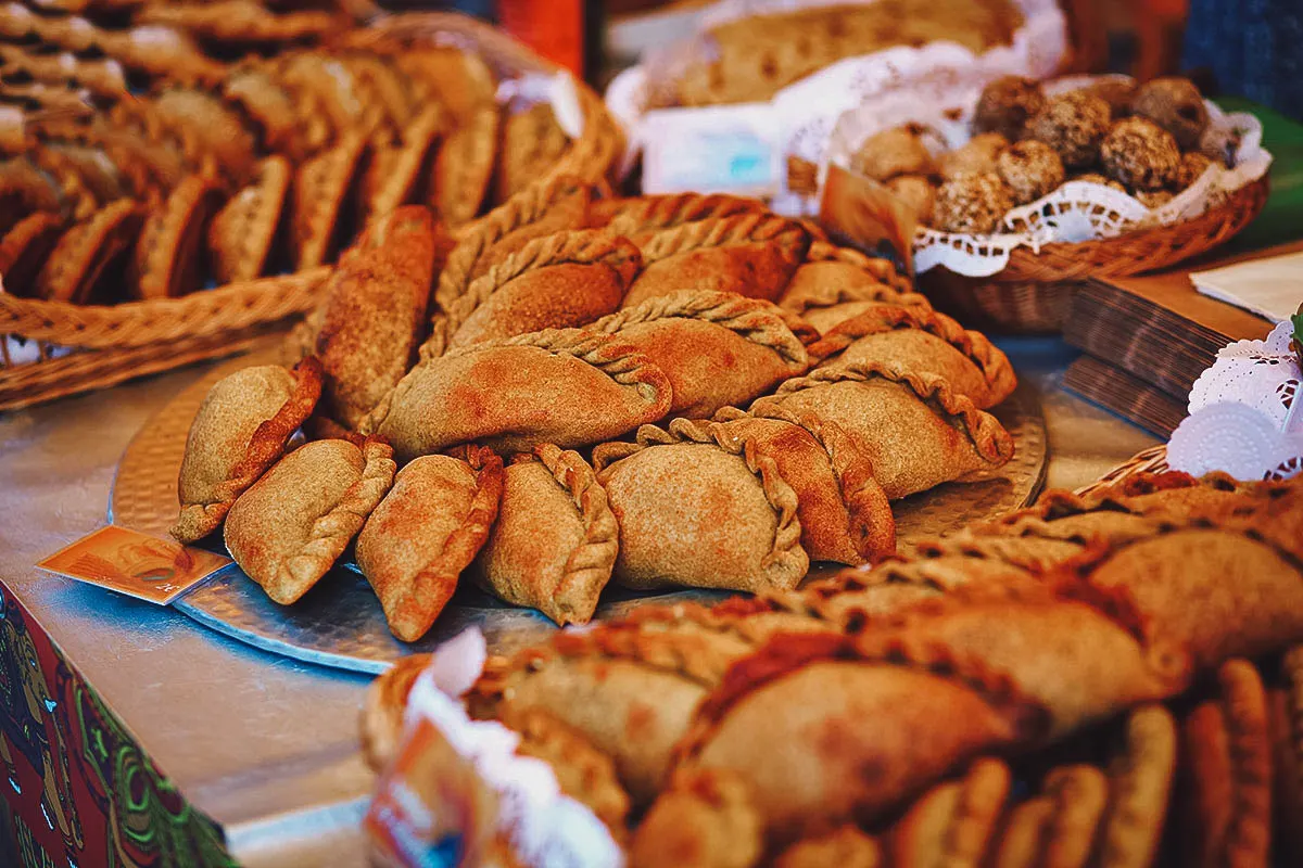 Lithuanian Food Kibinai for sale at a market