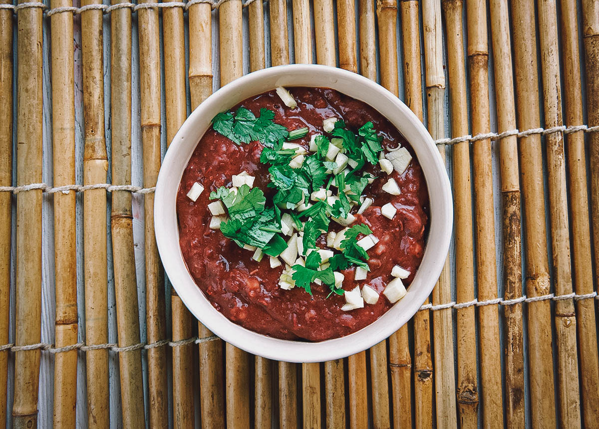 Bowl of bigilla, a type of Maltese bean stew