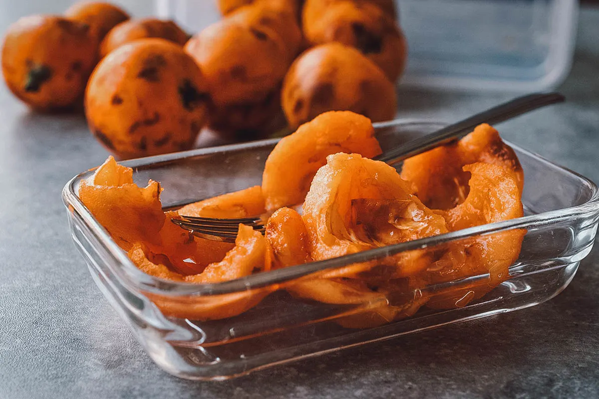 Sliced naspli, the Maltese version of loquat