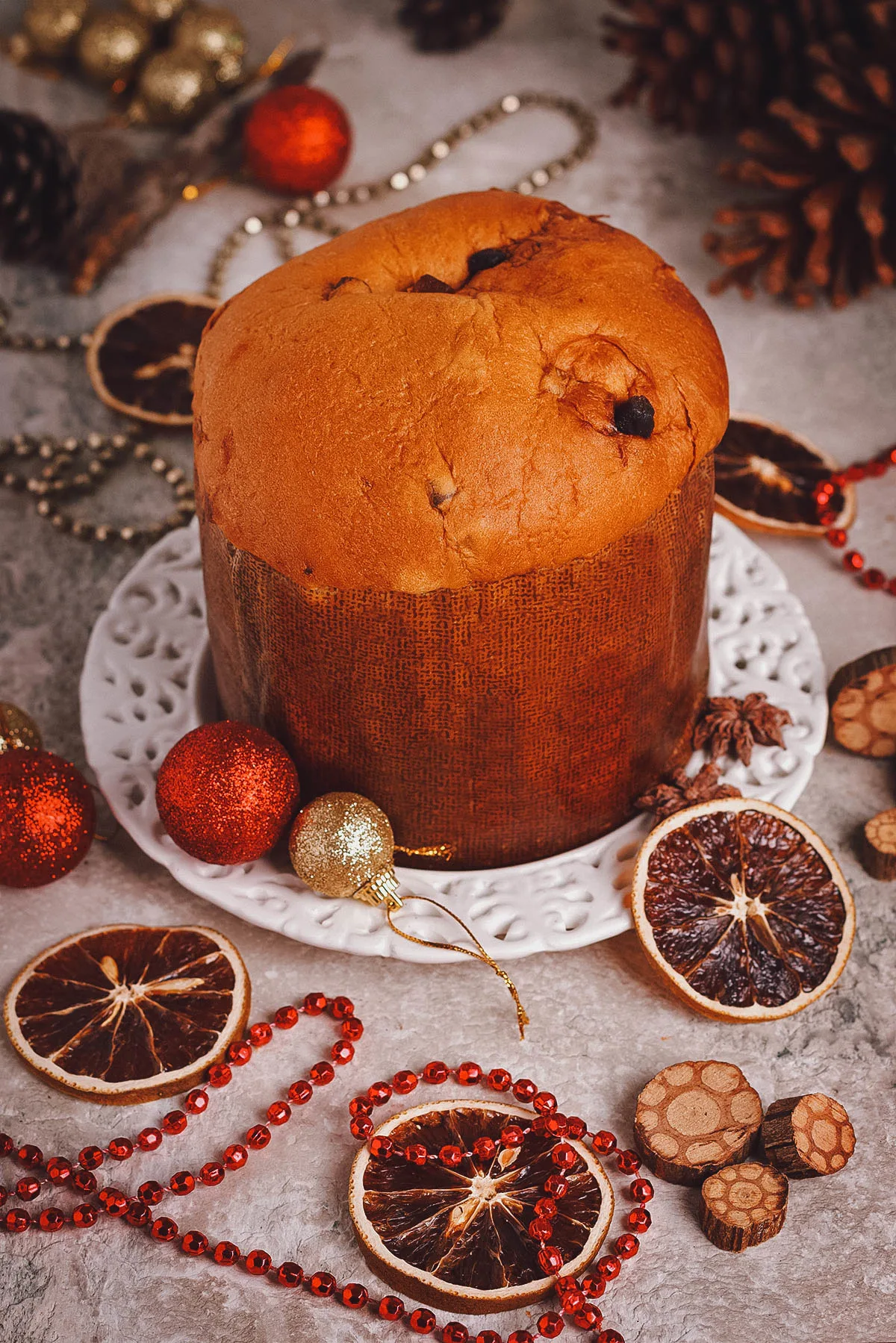 Panettone, an Italian Christmas bread popular in Malta
