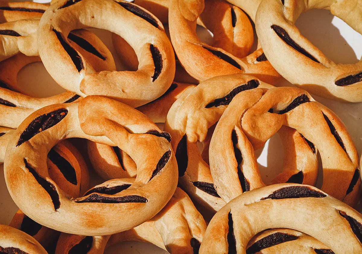 Maltese Food Qagħaq ta' l-għasel or Maltese Christmas biscuits on a table