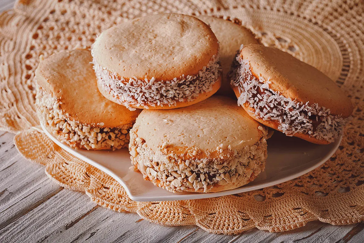 Argentinian Food Plate of alfajores, an Argentinian national dish