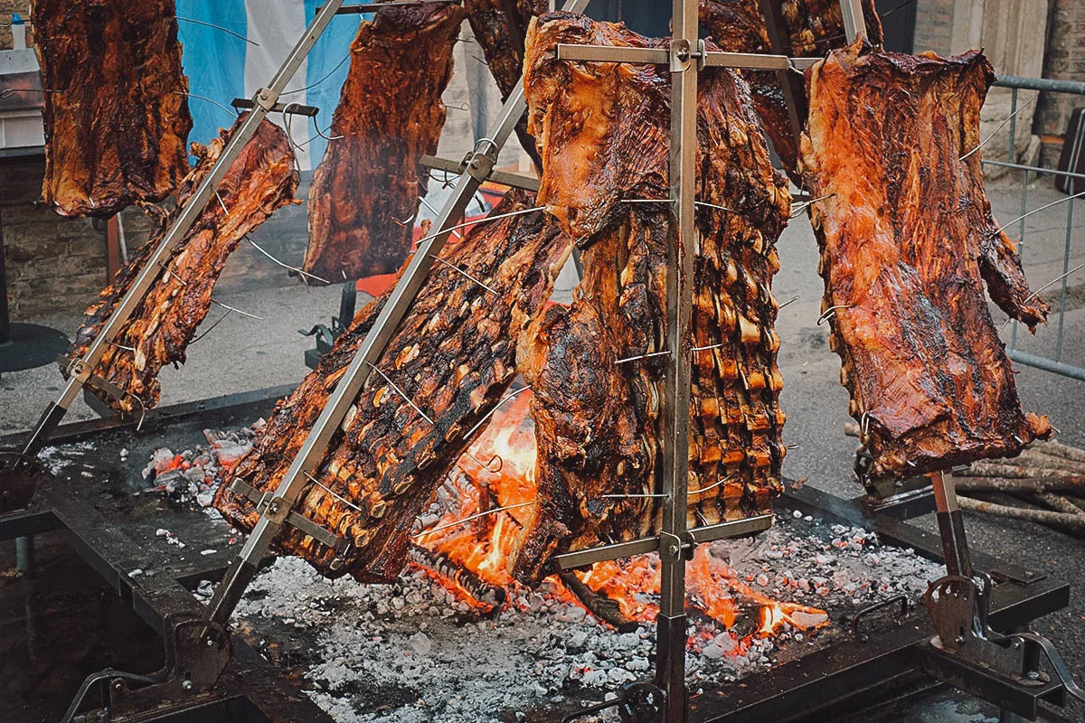 Argentinian Food Asado or Argentine barbecue, an Argentinian national dish