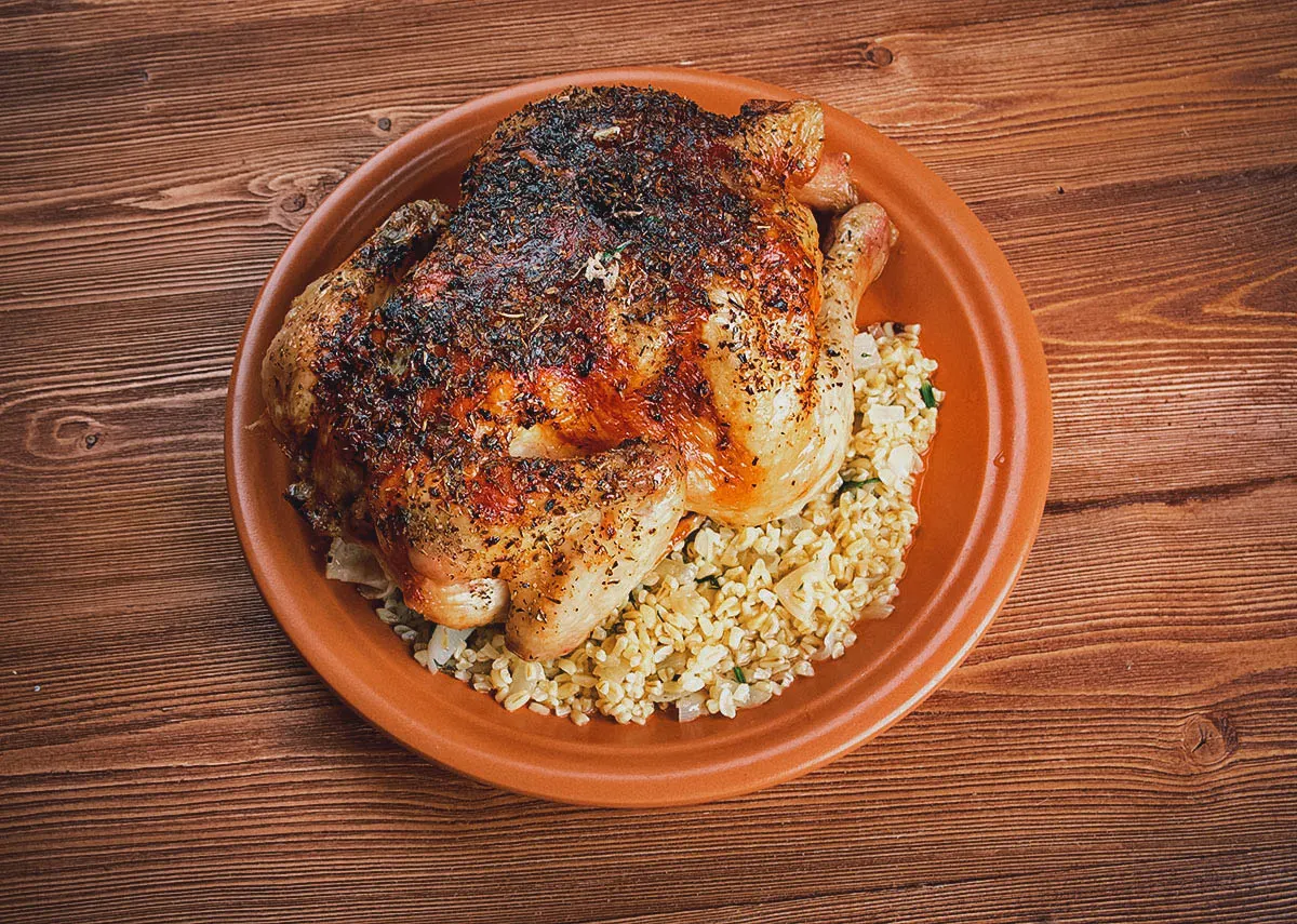 Egyptian Food Hamam mahshi, an Egyptian food favorite made with stuffed squab
