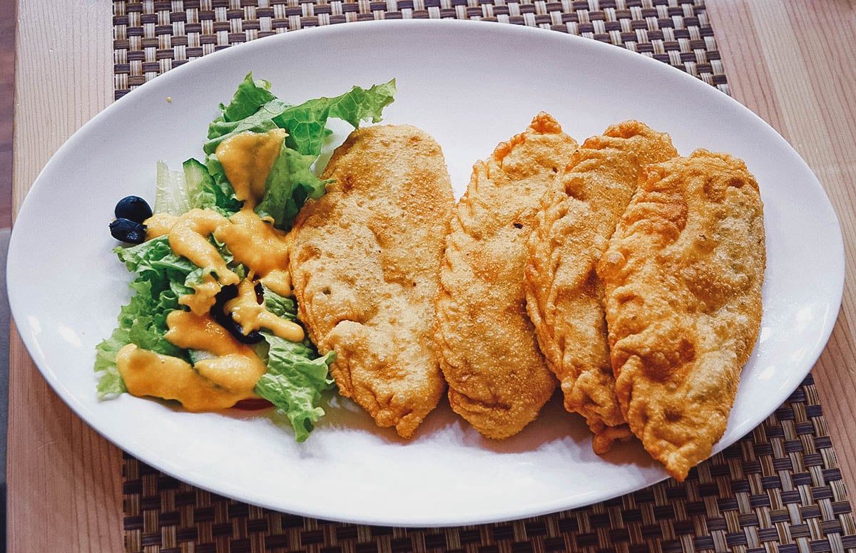 Plate of khuushuur, Mongolian fried dumplings