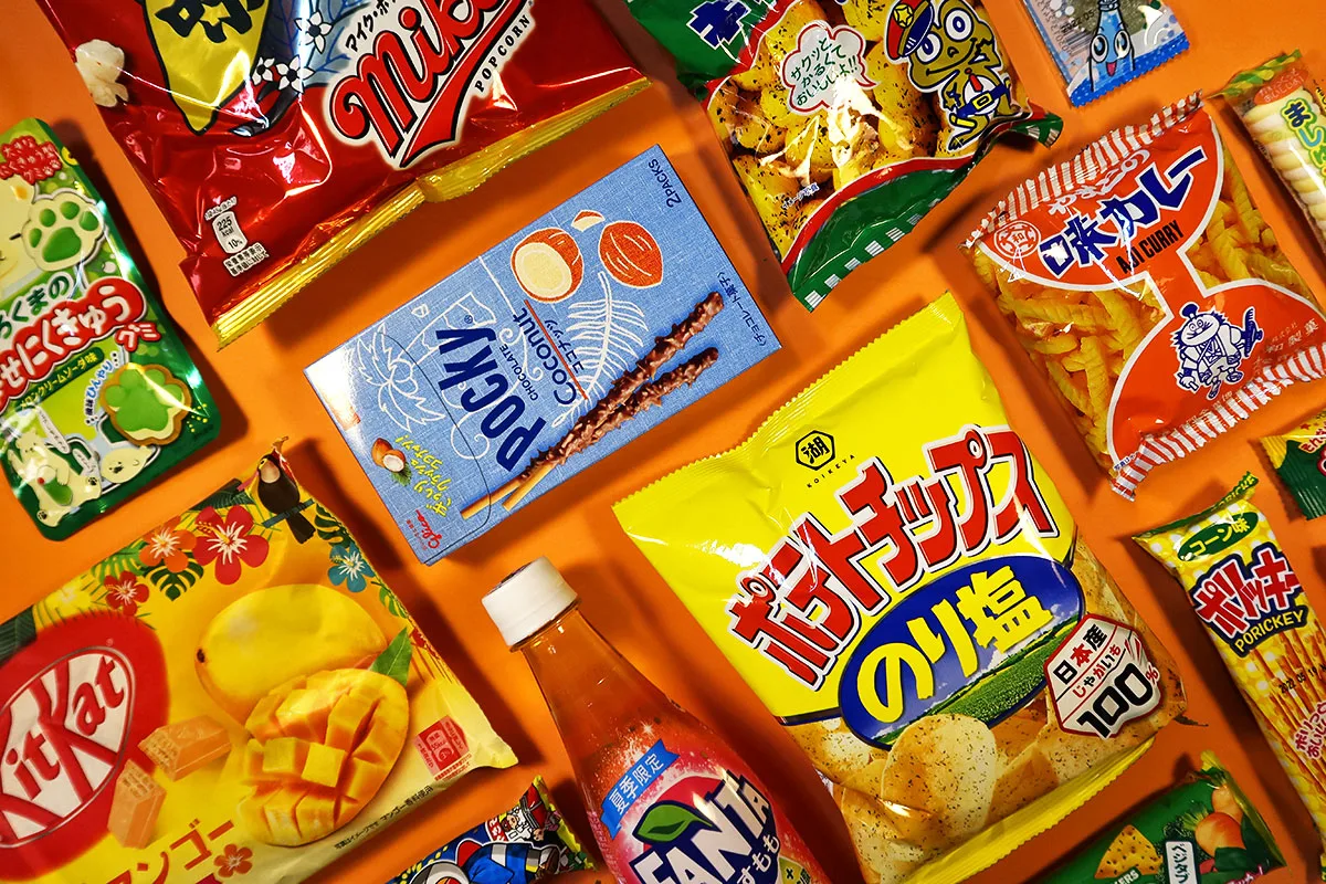 Tokyo Treat Subscription Box Review TokyoTreat box contents arranged on a table