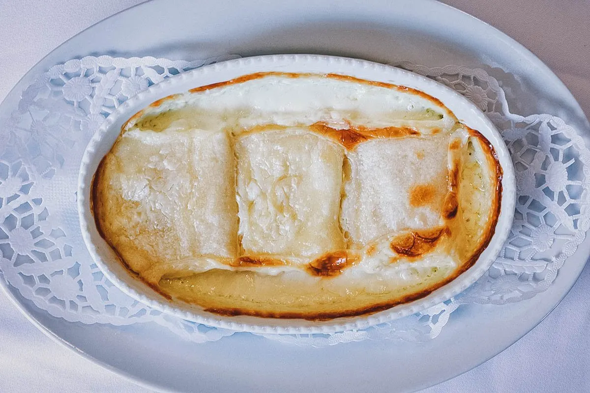 Croatian Food Bucnica, a type of Croatian savory strudel made with filo pastry, pumpkin, and cottage cheese