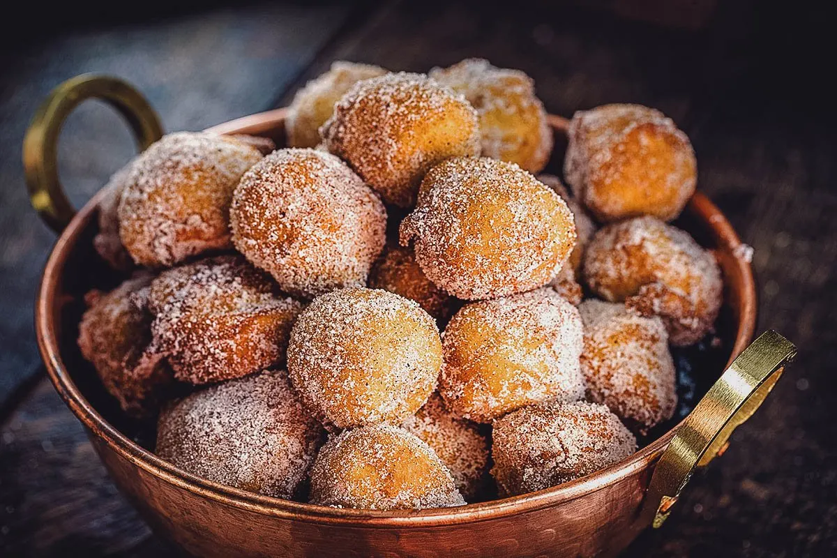 Croatian Food Fritule, Croatian mini doughnuts