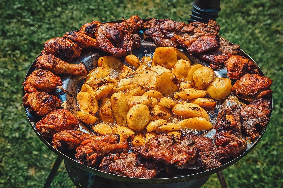 Croatian Food Kotlovina, a traditional dish from northwestern Croatia