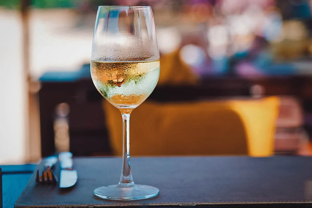 Croatian Food Istrian malzazija, a Croatian white wine from Istria