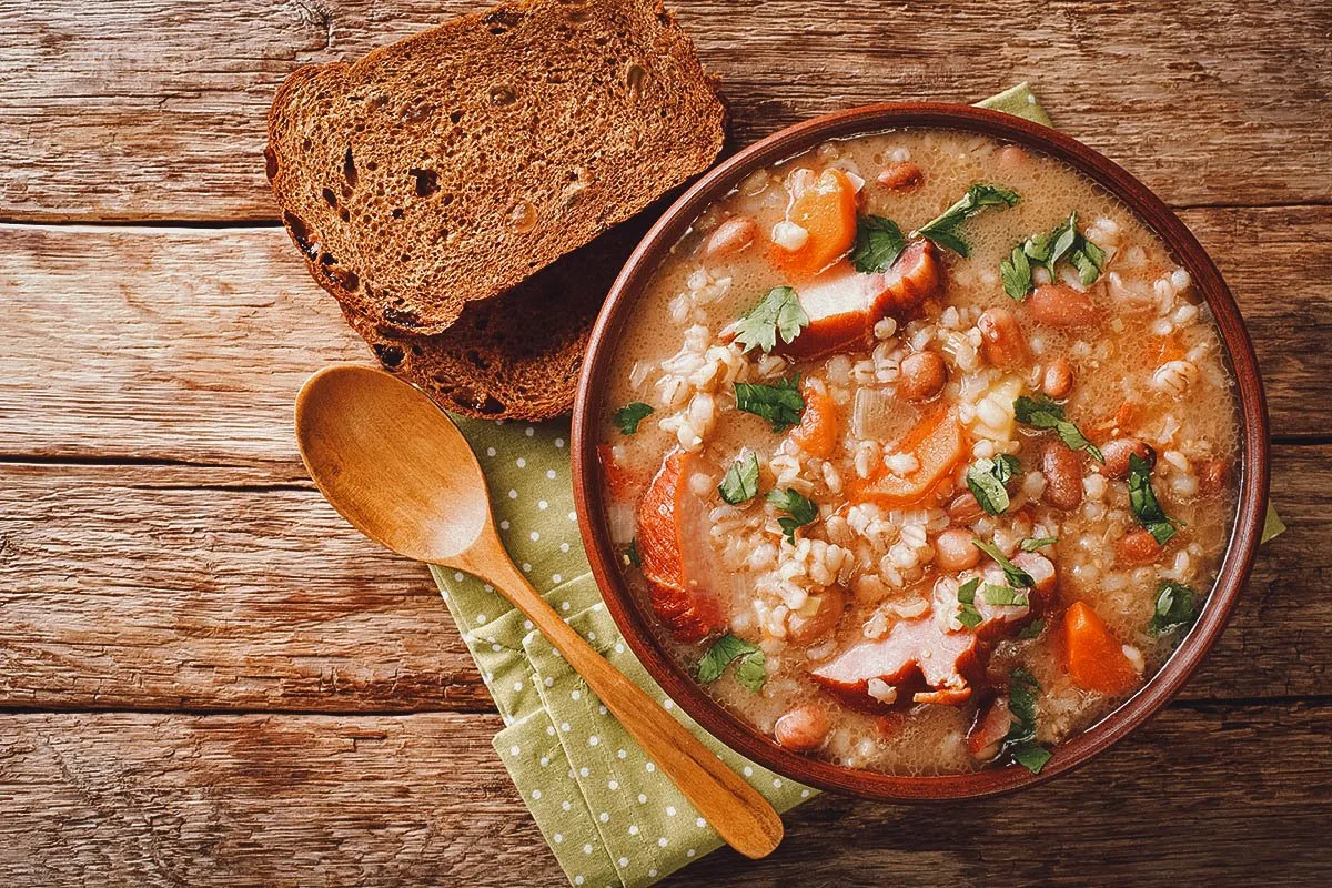 Croatian Food Ricet, a thick Croatian bean soup