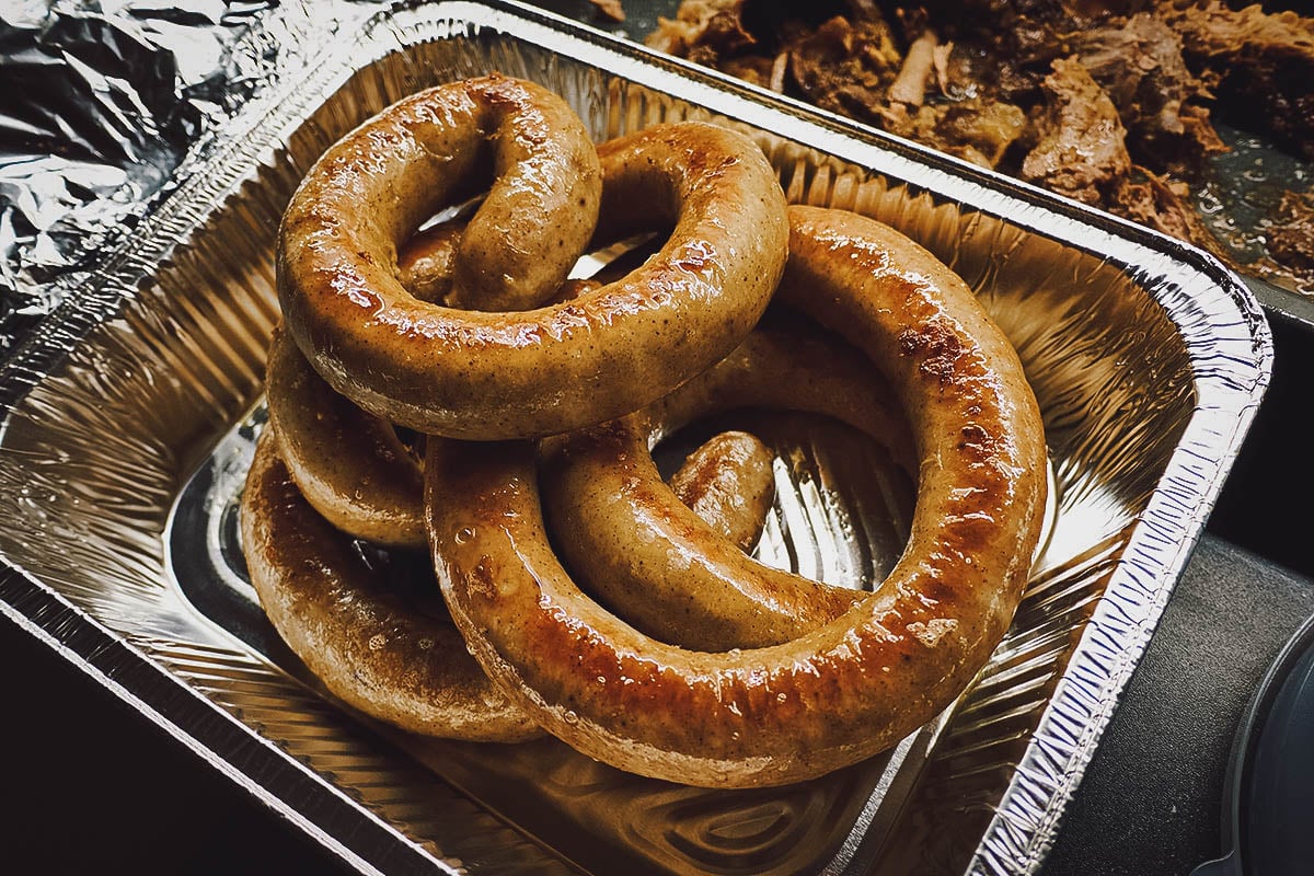 Medisterpølse, an aromatic Danish sausage