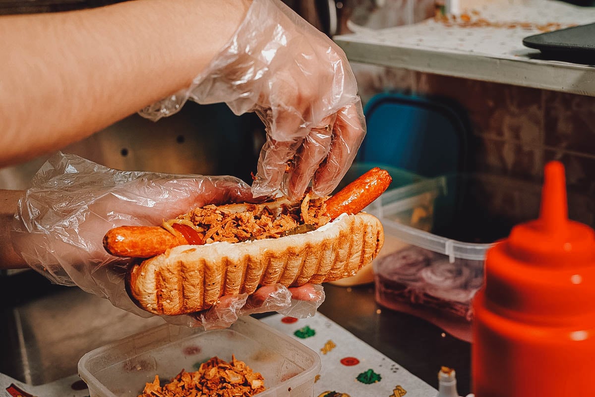 Pølser, one of the most popular street foods in Denmark